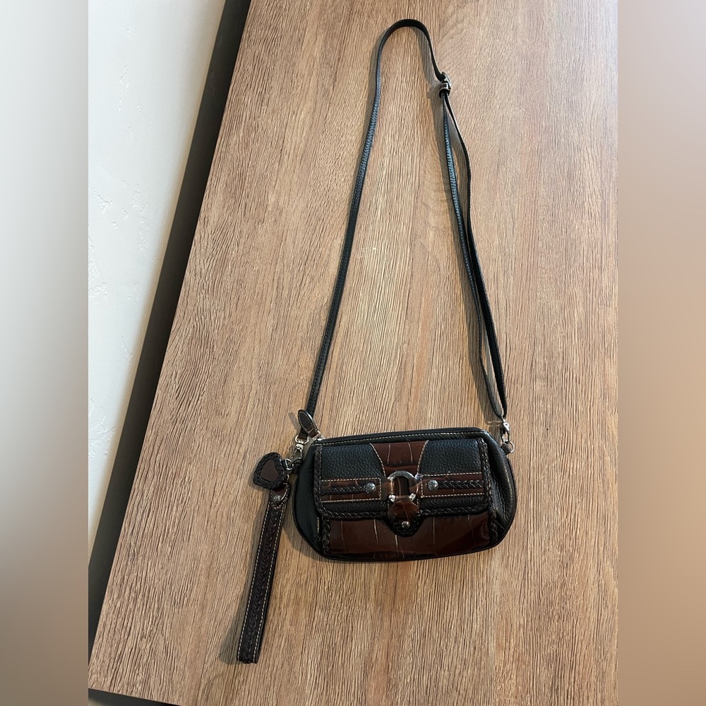 Elegant Black and Brown Women's Crossbody Bag